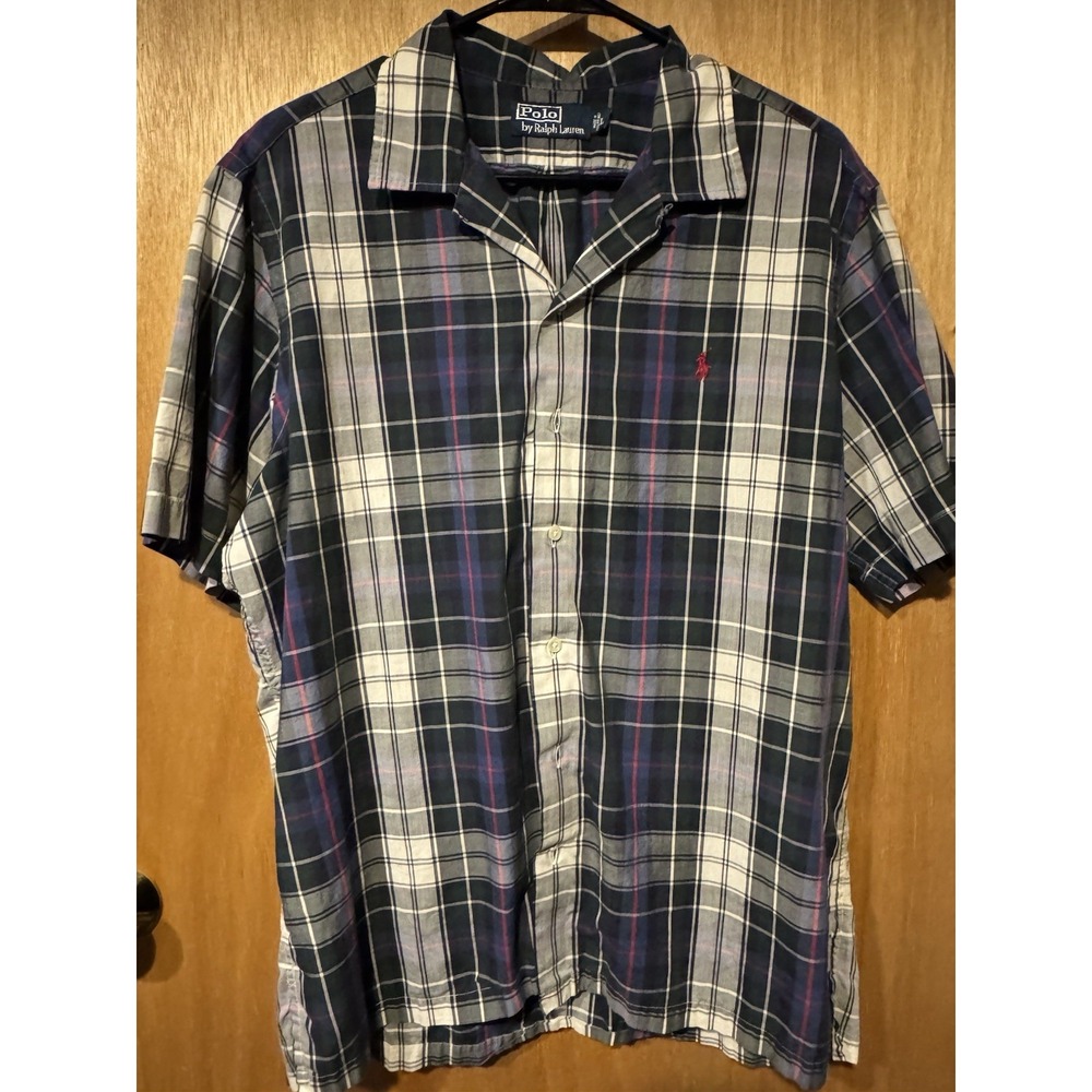 Polo Ralph Lauren Large Plaid Short Sleeve Button Down (Z1)